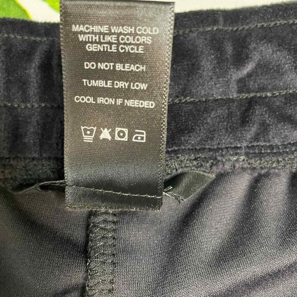 Ali Miles Velvet Pants Womens Medium Black Pull On Straight Leg Elastic Waist - Picture 11 of 11